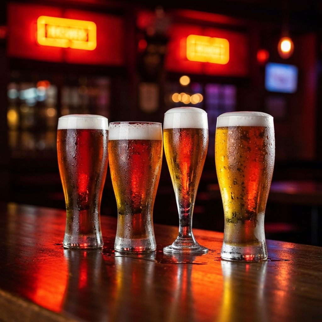 Cervezas frías en el bar